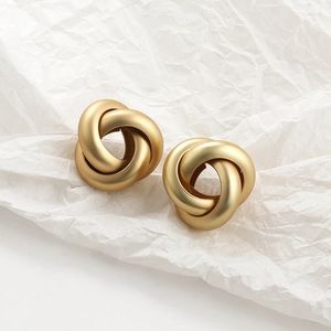 18k Gold Plated Matte Stud Earrings